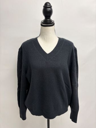 Monari Strickpullover mit Strass Gr. 40 grau