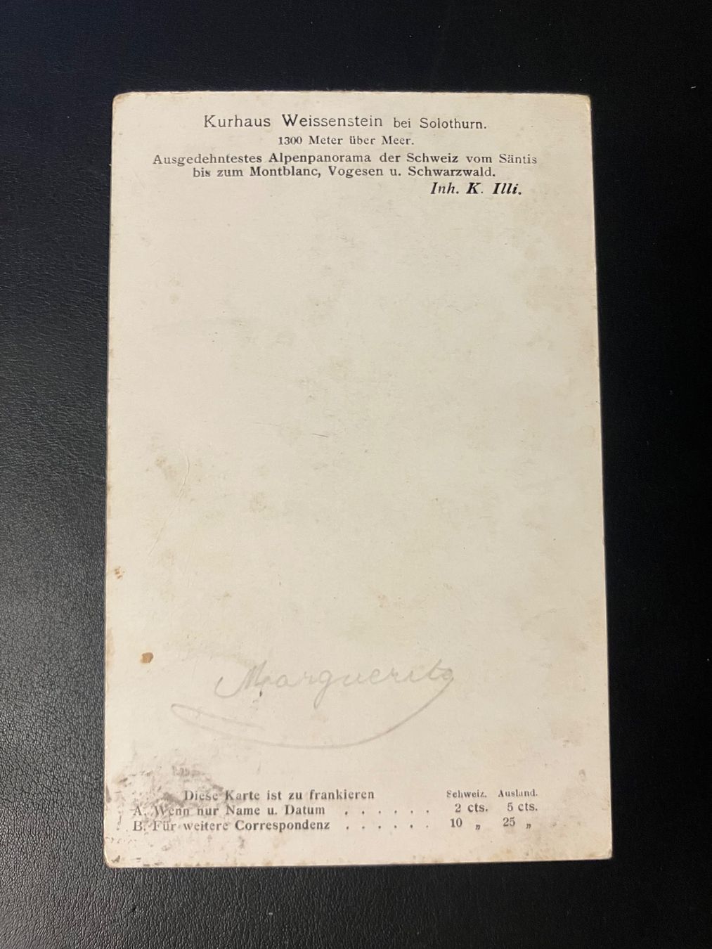 Cartoline postali: Antike Ansichtskarte, Kurhaus Weissenstein  b. Solothurn – Usato da Oberuzwil venduto da Paga77 1