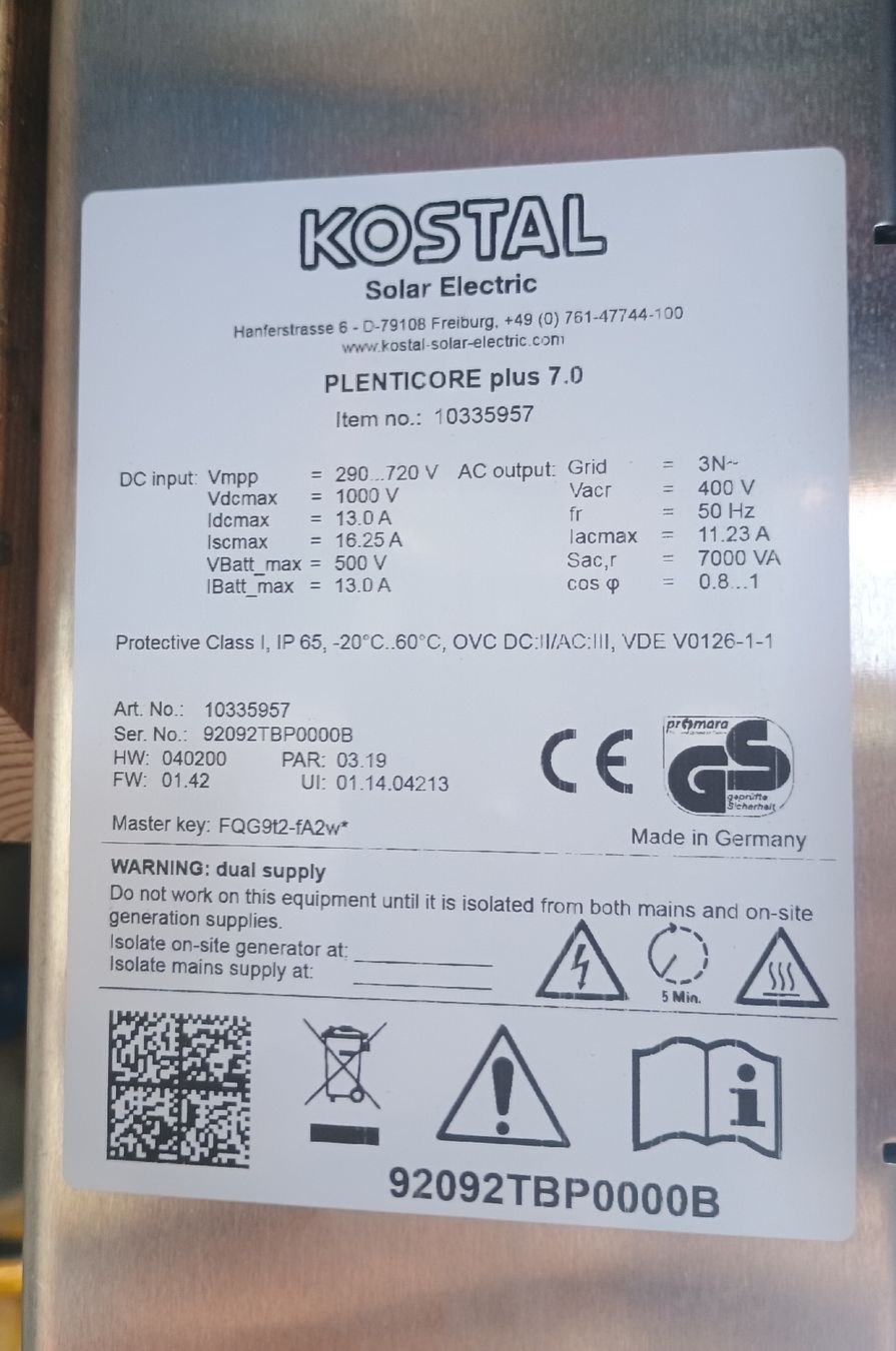 Kostal Inverter: KOSTAL PLENTICORE plus 7.0 Wechselrichter gebraucht – Usato da Kandersteg venduto da Manadu 1