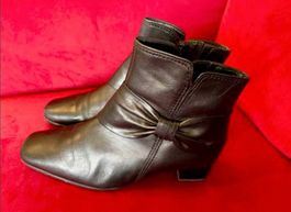 Bottines en cuir Schwarze Leder-Stiefeletten Gr. 38 Gabor