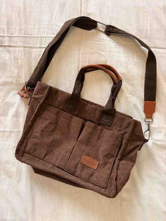 Umhängetasche in Braun aus Cord Unisex neuwertig