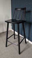 Schwarzer Barhocker aus Eschenholz, Top Zustand!