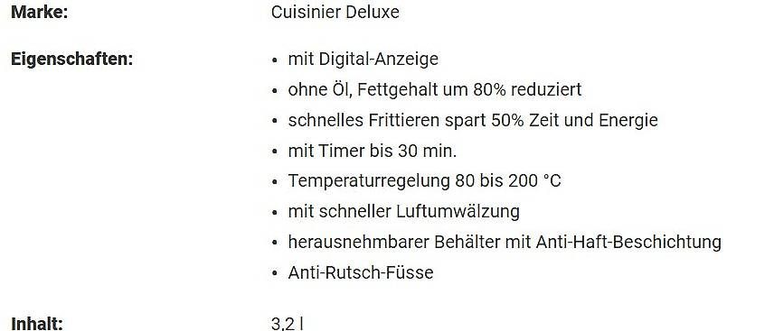 Elettrodomestici da cucina: Heissluftfriteuse – Nuovo (secondo la descrizione) da Schliern b. Köniz venduto da Meli.Nadja 2