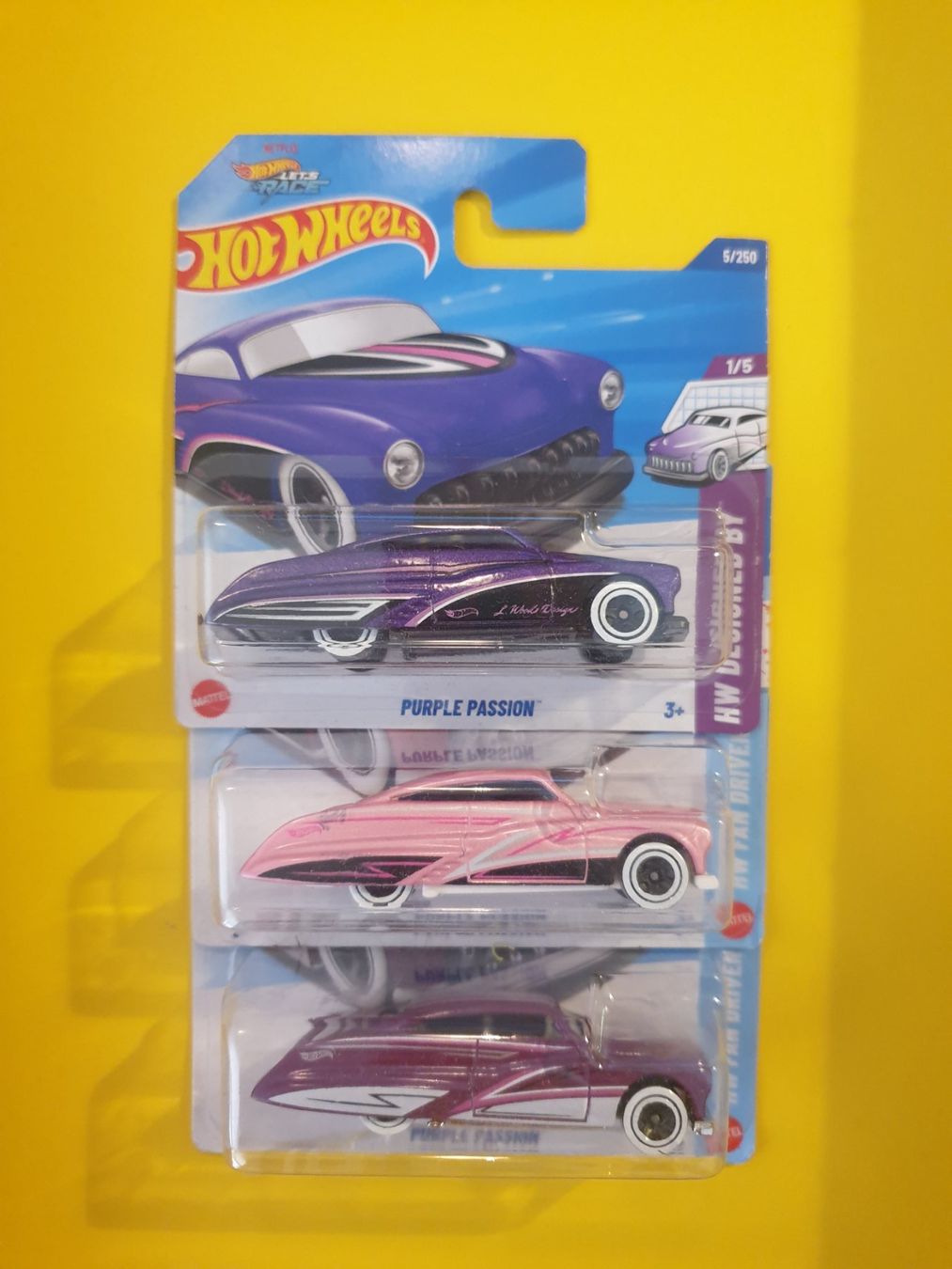 Hot Wheels Modellautos: 3 x Hot Wheels PURPLE PASSION – Neu und originalverpackt aus Oftringen von Rotor