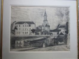 MARTIN LAUTERBURG ORIGINAL KREIDE AUF PAPIER  MIT RAHMEN