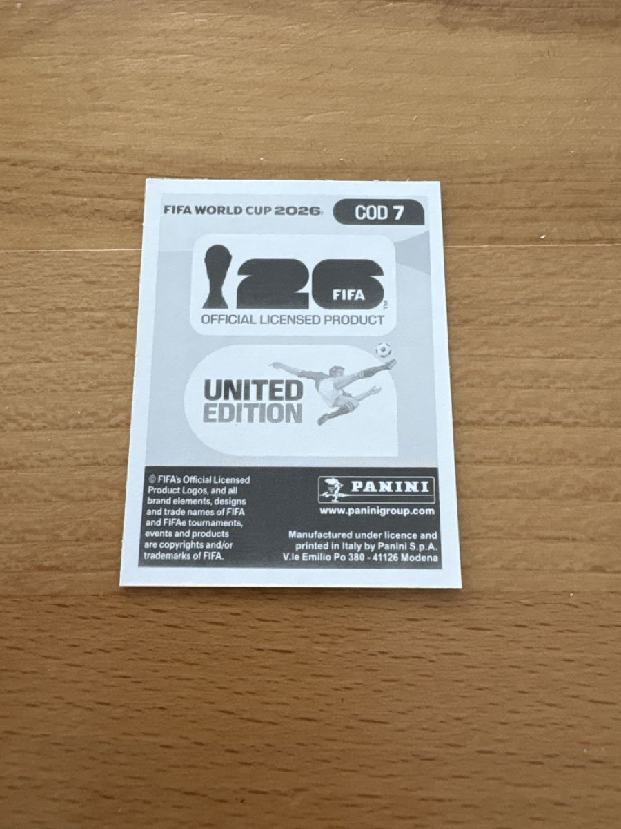 Panini Cartes à collectionner: FIFA World Cup 2026 Sticker Joris Kavembe COD 7  – Neuf (Voir description) à Niederrohrdorf par 92Fischli 1