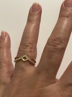 Jolie bague 52,5 plaquée bien sertie pierres moissanites