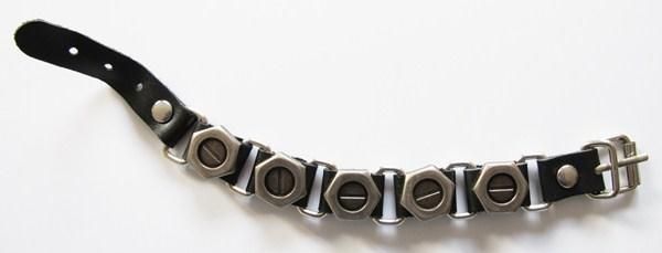 Sonstiger Schmuck: Steampunk Lederarmband Schrauben 6-kant – Neu (gemäss Beschreibung) aus Schwanden GL von UHRKNALL 2