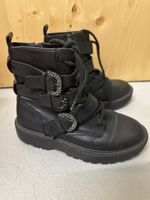 Schwarze Schnürboots mit Schnallen Gr. 33