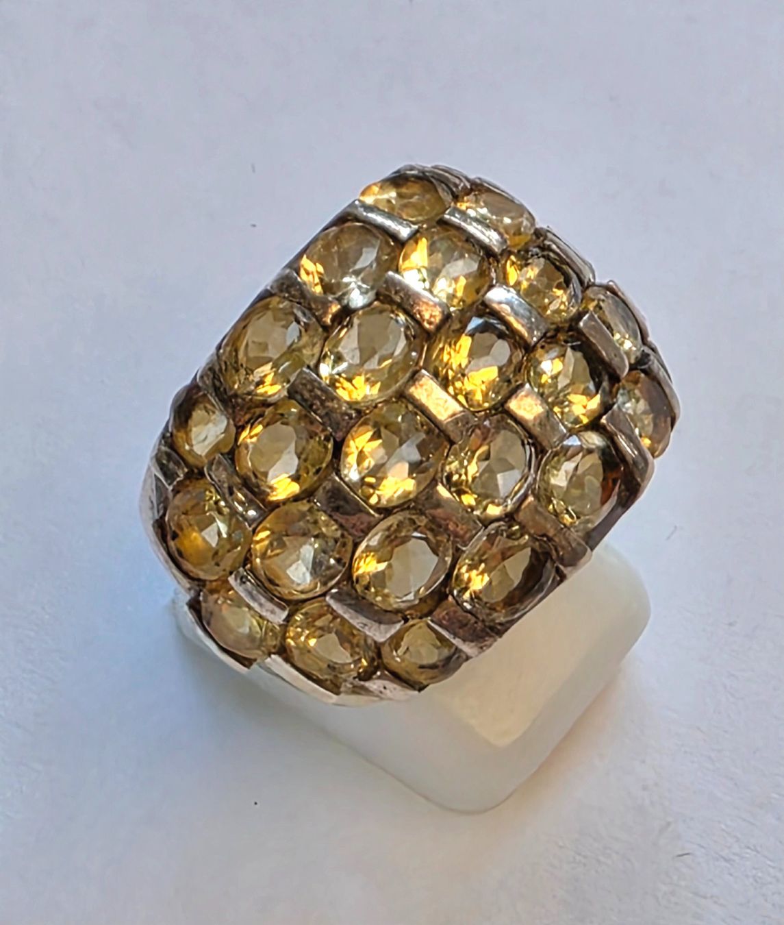 Bagues: Ring Silber mit Citrin Steinen Grösse 58 – Neuf (Voir description) à Zürich par Bieter04 1