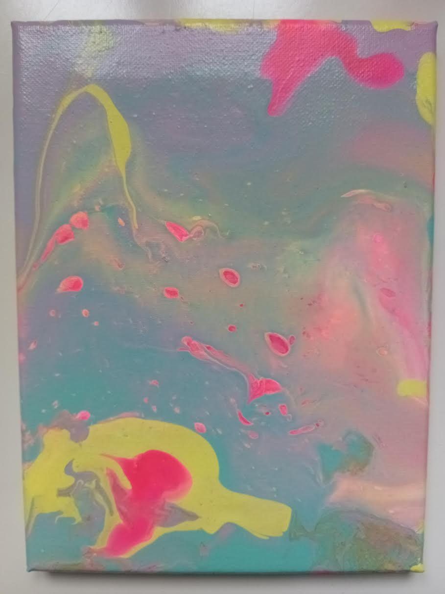 Dipinti: Acryl Pouring blau, rosa, gelb, gold – Nuovo (secondo la descrizione) da Salez venduto da Robe12