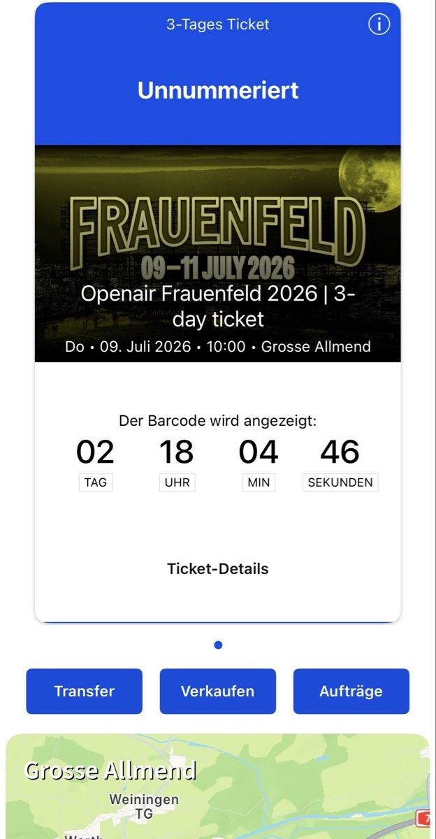 Tickets: Openair Frauenfeld 3-Tagespass – Neu und originalverpackt aus Andwil SG von roh_tx6k