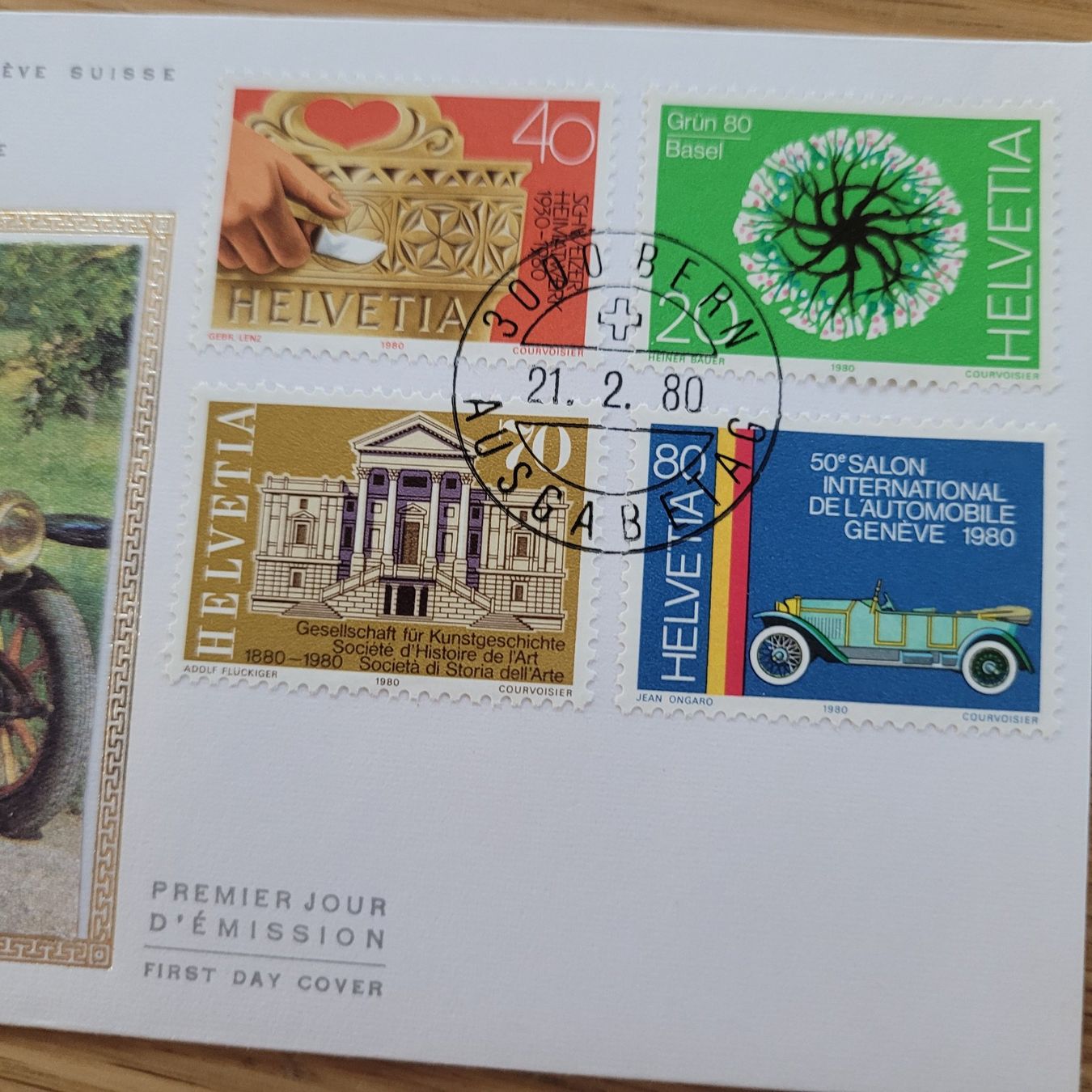 Tutti i francobolli: FDC mit Seidenbild 1980 Bern – Usato da Biel/Bienne venduto da Destockweb 1