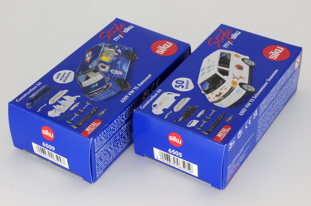 Siku 6505 – Set De Bricolage My Siku – VW T5 Bonhomme De Neige – Édition Limitée – Métal Et Plastique – Blanc – Inclut Autocollants Personnalisables