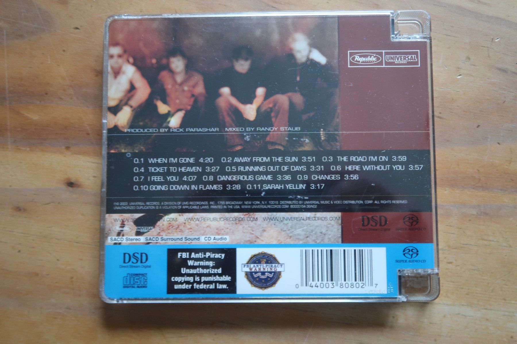 CD: 3 DOORS DOWN - AWAY FROM THE SUN - SACD – Usato da Basel venduto da Patiscat 1