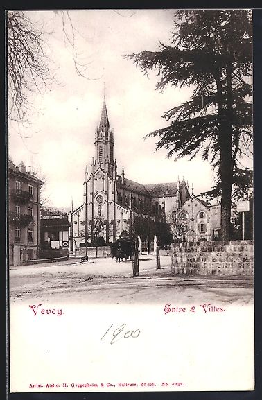 Cartoline postali: AK Vevey, Entre 2 Villes – Usato da Berlin venduto da bartko-reher