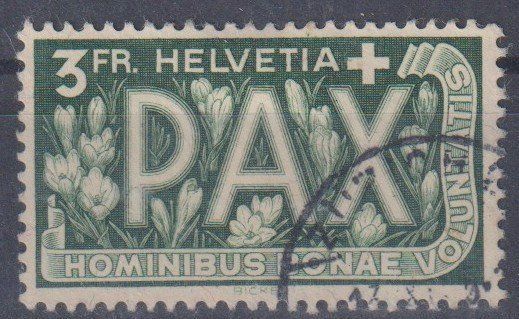 Tutti i francobolli: +++PAX Krokusfeld Nr.272, 3Fr.+++HALBSTEMPEL – Usato da Samnaun-Compatsch venduto da Marken-Murk