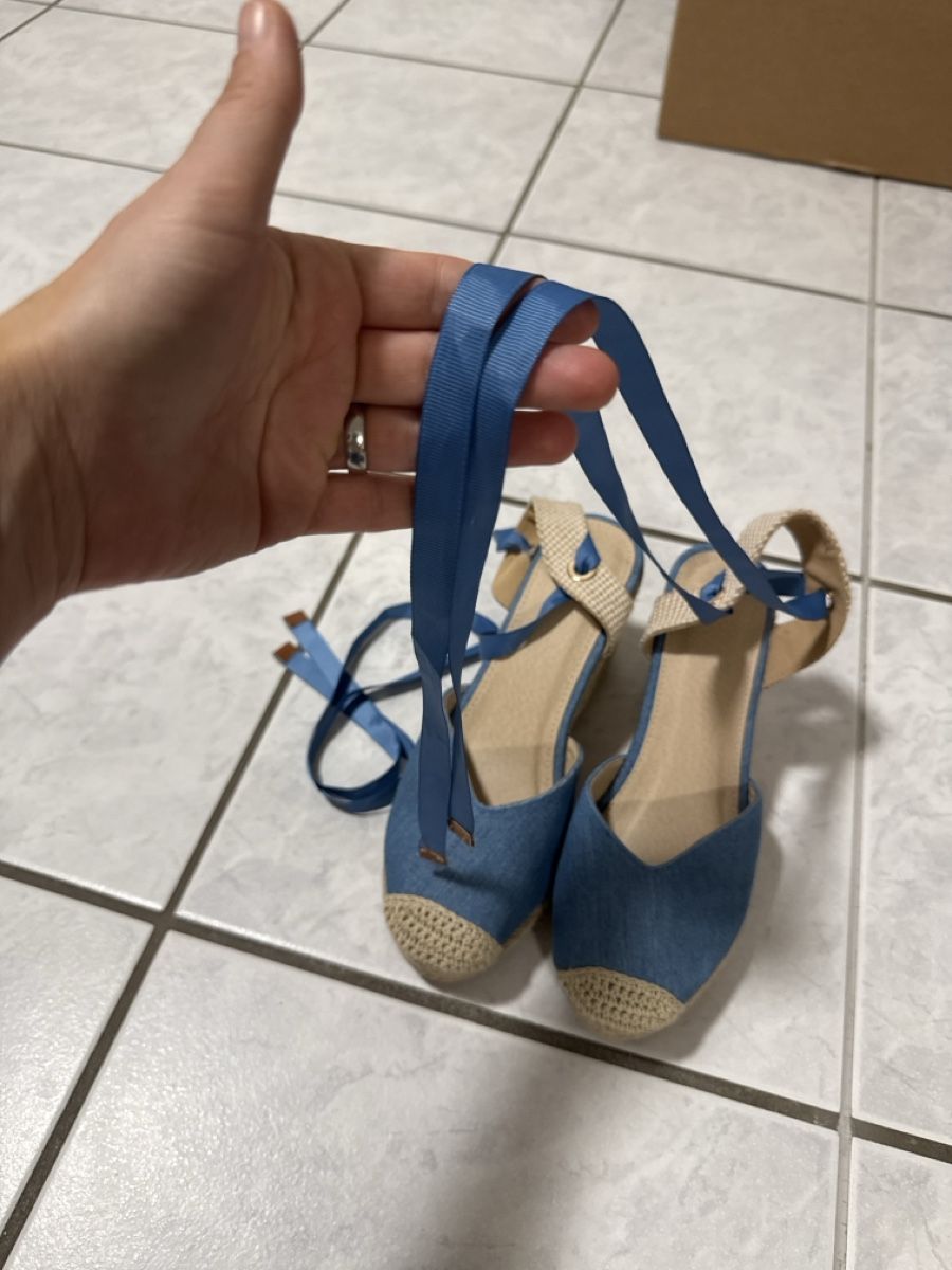 Damenschuhe: Denim Blue Espadrille Sandals - Summer Ready, Size 40 – Gebraucht aus Effretikon von lio_gjr8 1