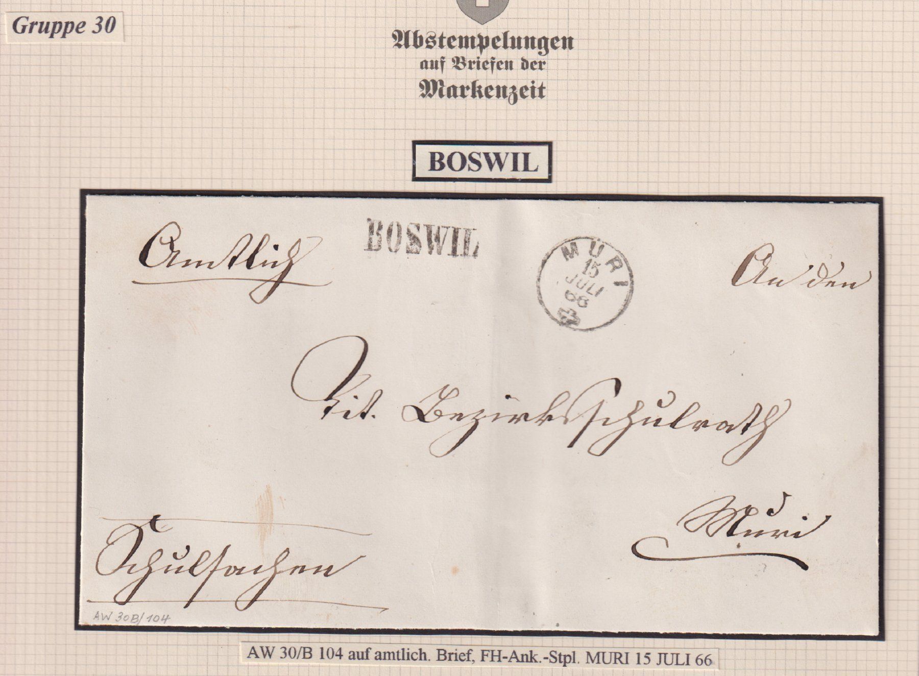 Tous les timbres: BOSWIL Archivfrischer Brief !! – D'occasion à Bibern SH par Heinibuehrer