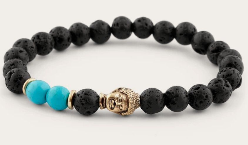 Bracciali & Braccialetti: Türkis Perlenarmband Buddha – Nuovo e nell'imballaggio originale da Selkingen venduto da Eishase