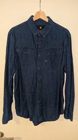 G-Star Hemd Gr. L Herren Denim Blau Freizeit Hemd
