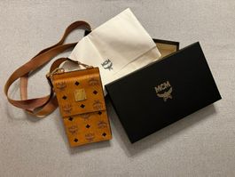 MCM Visetos Phone Crossbody Bag – Cognac – Original