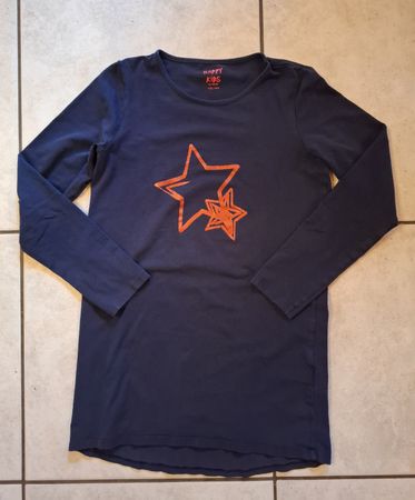 Tchibo Langarmshirt Gr. 158-164, dunkelblau mit Glitzerstern