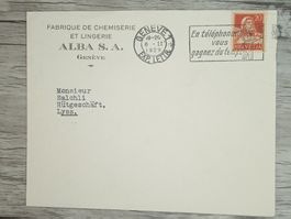TR20 Enveloppe + Timbre Suisse 1929
