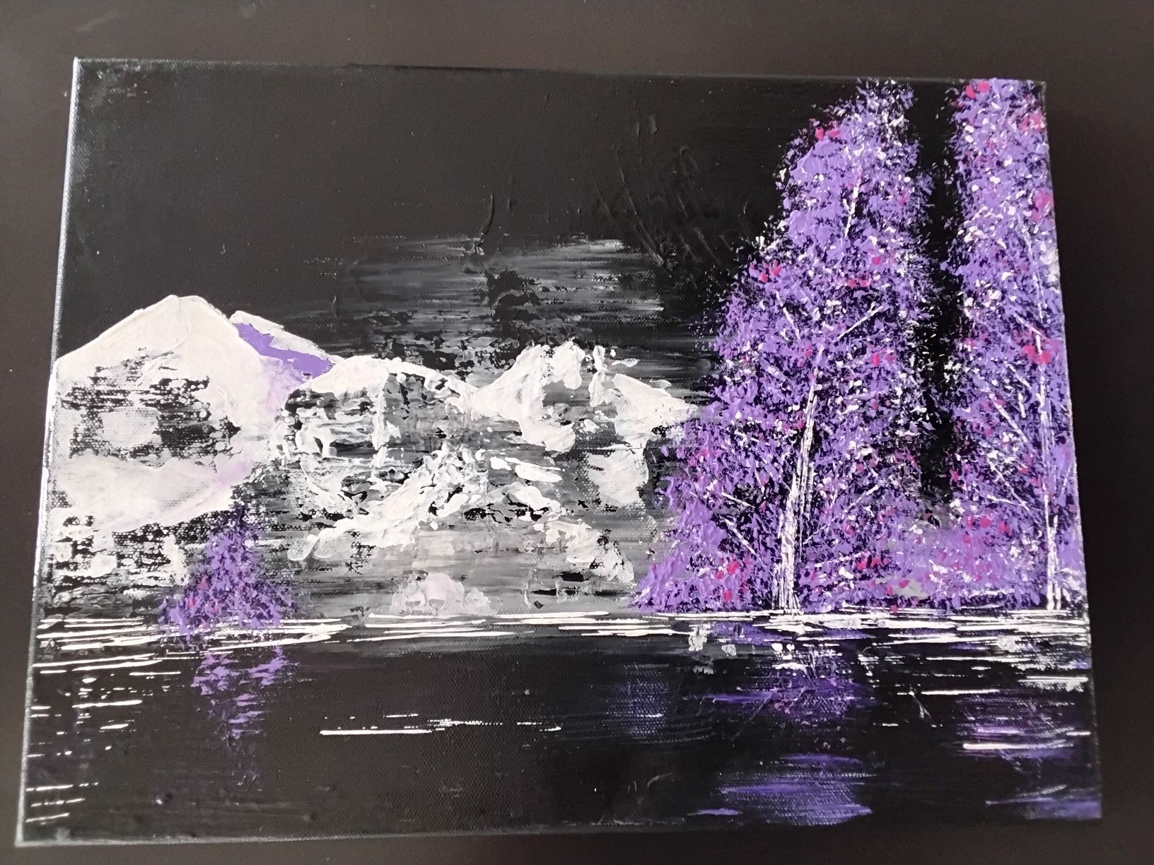 Dipinti: Violette Berglandschaft - Original Acrylgemälde 30x40cm – Nuovo (secondo la descrizione) da Eschlikon TG venduto da glo_5qn8