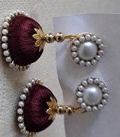 Elegant Burgundy & Pearl Earrings - Perfect for Autumn!
