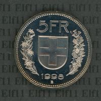CHF___5.00 1998 stgl * nigelnagelneu! 5 Franken