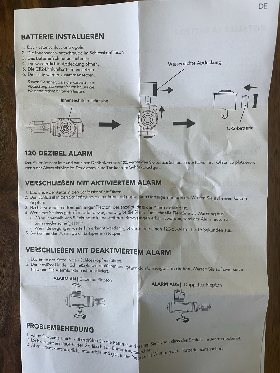Lucchetti: Kettenschloss mit Alarm – Nuovo (secondo la descrizione) da Muri b. Bern venduto da Dansemann 3