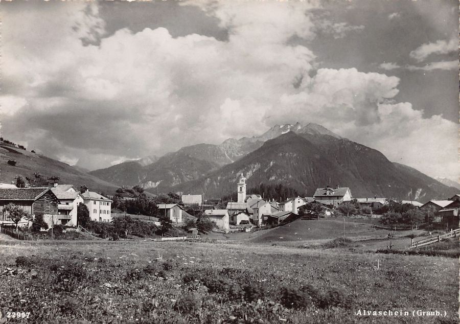 Ansichtskarten: Alvaschein, um 1935-40 – Gebraucht aus Frauenfeld von POML
