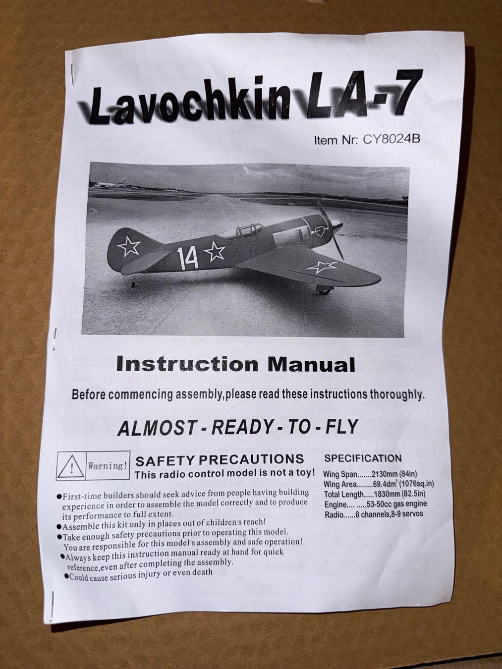 Modellismo RC: Lavochkin La-7 CY Rouge / Gris – Nuovo e nell'imballaggio originale da Avully venduto da MAXI_PLANE 6