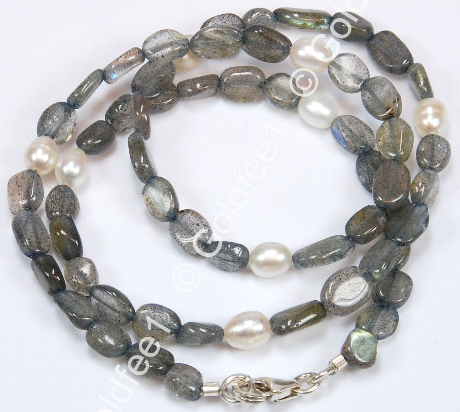Catenine: Labradorit - SW Perlen Kette ca. 46cm 925 Silber – Nuovo e nell'imballaggio originale da Oberglatt ZH venduto da Goldfee1 3