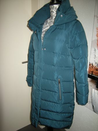 Wunderschöne warme lange Winter Jacke Gr. 36 / S türkis
