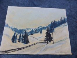 Rigi-Klösterli,Original Gemälde,Künstler Boris Hellmann,1938