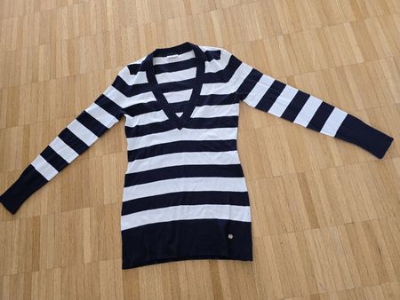 Street One Pullover, blau/weiss gestreift
