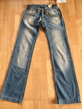 MOGUL Damen Jeans in Gr. 25, Blau, NEU