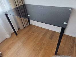Bürotisch Glasplatte schwarz