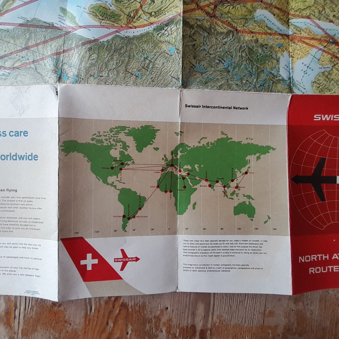 Landkarten & Atlanten: Swissair Flugroute / Map  Swissair Flugplan – Gebraucht aus Erlinsbach SO von Ginkel 3