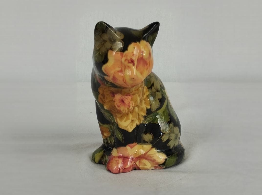 Statuette: Katzenfigur Blumenmuster – Usato da Schübelbach venduto da Restwert_Schubelbach 4