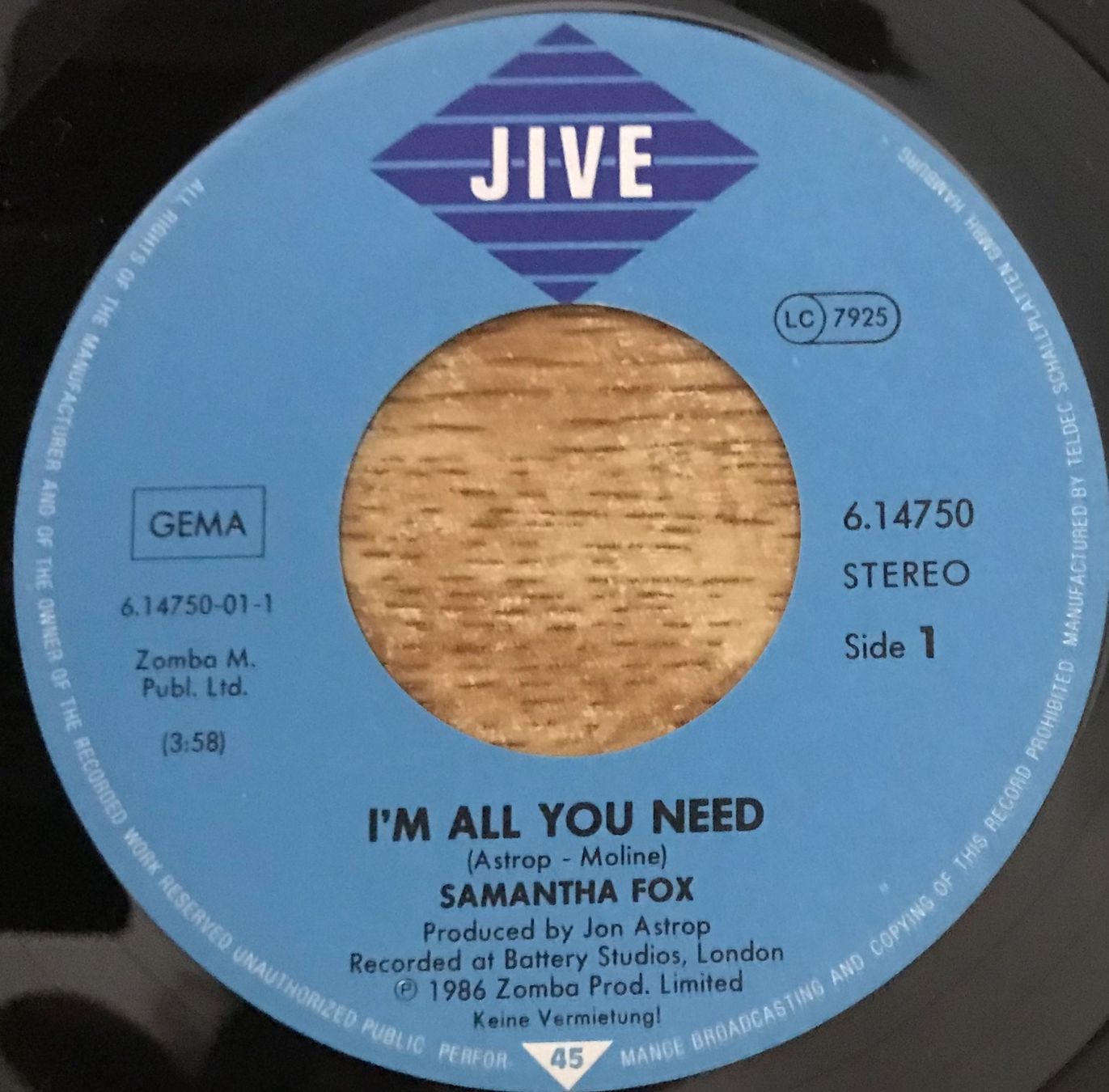 Vinyles: SAMANTHA FOX - IM ALL YOU NEED – D'occasion à Bussigny par vinyl-pas-cher 2