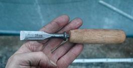 ANTIK E.A. Berg SWEDEN Hai STECHBEITEL L 18cm B 18mm