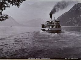 Vintage Photo Wehrli, Dampfschiff Vierwaldstättersee, 16x22c