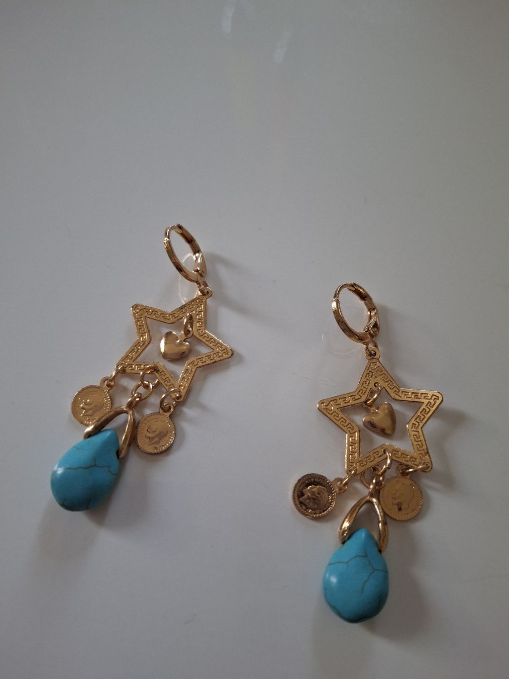 Ohrringe & -stecker: Boucles d'oreilles turquoise étoile  – Neu (gemäss Beschreibung) aus Lausanne von Cognitia