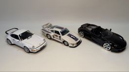 3 Porsche Modellautos 1:24 – Welly, Jada & Bburago