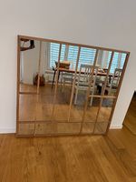 Grosser Sprossenspiegel in heller Holzoptik,  130 x 120 cm