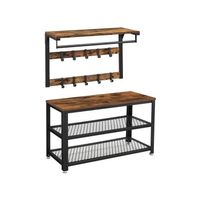 Wandgarderobe Wandregal mit Ablage 10 Haken NOVIO