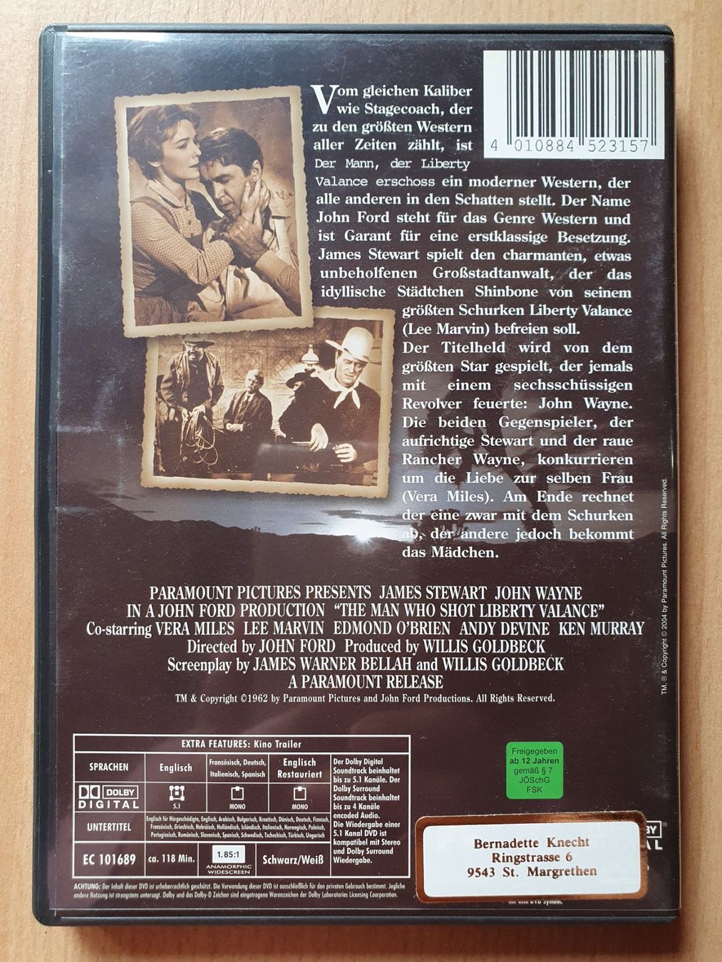 Tutti i DVDs: DVD - Der Mann der Liberty Valance erschoss, John Wayne – Usato da St. Margarethen TG venduto da Schachmatt 1